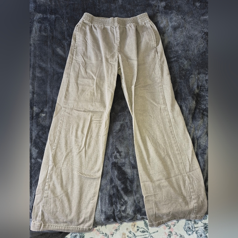 TNA Light Khaki Elastic-Waist Pants